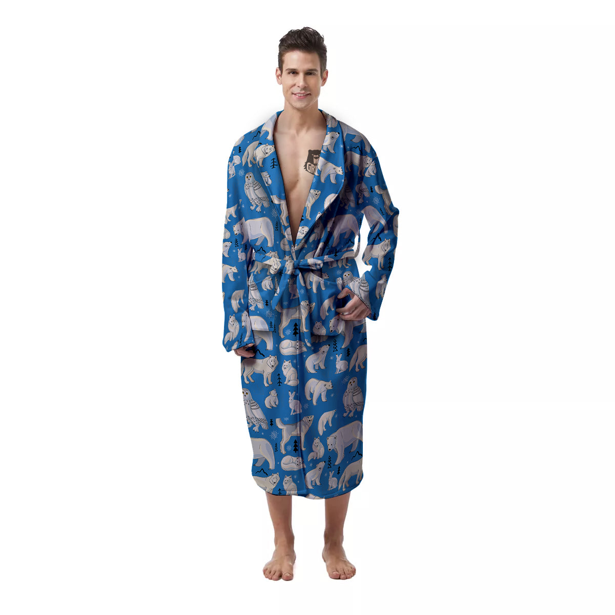 Arctic Animals North Print Pattern Men's Robe-grizzshop