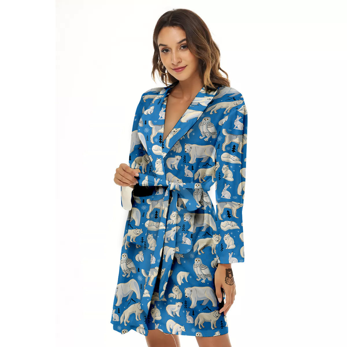 Arctic Animals North Print Pattern Women's Robe