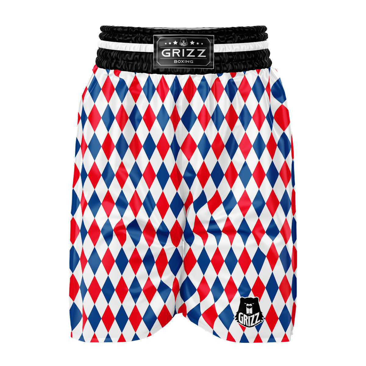 Argyle American Print Pattern Boxing Shorts-grizzshop
