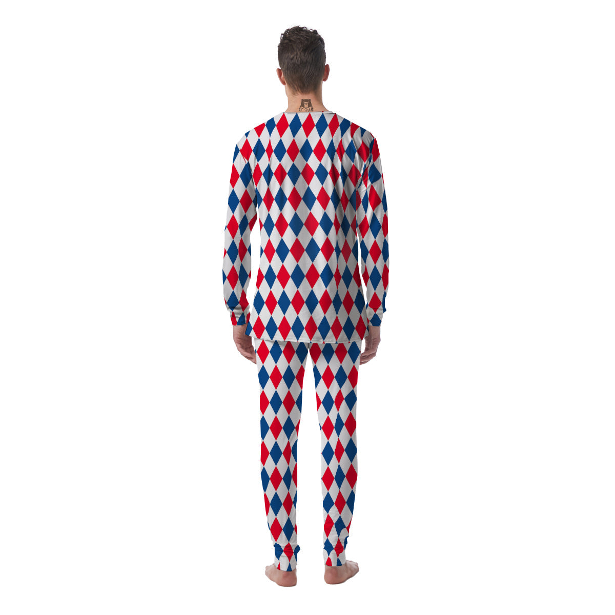 Argyle American Print Pattern Men's Pajamas-grizzshop