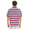 Argyle American Print Pattern Men's Short Sleeve Shirts-grizzshop