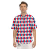 Argyle American Print Pattern Men's Short Sleeve Shirts-grizzshop