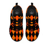 Argyle Black And Orange Print Pattern Black Sneaker-grizzshop