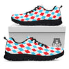 Argyle Blue And Red Print Pattern Black Sneaker-grizzshop