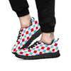 Argyle Blue And Red Print Pattern Black Sneaker-grizzshop