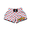 Argyle Blue And Red Print Pattern Muay Thai Boxing Shorts-grizzshop