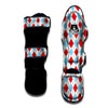 Argyle Blue And Red Print Pattern Muay Thai Shin Guards-grizzshop