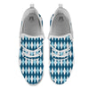 Argyle Blue And White Print Pattern White Athletic Shoes-grizzshop