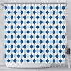 Argyle Blue Pattern Print Bathroom Shower Curtain-grizzshop