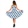 Argyle Blue Pattern Print Dress-grizzshop