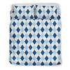 Argyle Blue Pattern Print Duvet Cover Bedding Set-grizzshop