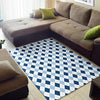 Argyle Blue Pattern Print Floor Mat-grizzshop