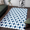 Argyle Blue Pattern Print Floor Mat-grizzshop