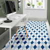 Argyle Blue Pattern Print Floor Mat-grizzshop