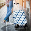 Argyle Blue Pattern Print Luggage Cover Protector-grizzshop