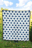 Argyle Blue Pattern Print Quilt-grizzshop
