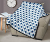 Argyle Blue Pattern Print Quilt-grizzshop