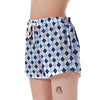 Argyle Blue Pattern Print Women's Shorts-grizzshop