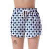 Argyle Blue Pattern Print Women's Shorts-grizzshop