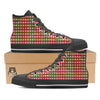 Argyle Christmas Themed Print Pattern Black High Top Shoes-grizzshop