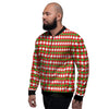 Argyle Christmas Themed Print Pattern Men's Bomber Jacket-grizzshop