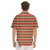 Argyle Christmas Themed Print Pattern Men's Short Sleeve Shirts-grizzshop