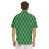 Argyle Forest Green Print Pattern Men's Short Sleeve Shirts-grizzshop