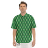 Argyle Forest Green Print Pattern Men's Short Sleeve Shirts-grizzshop