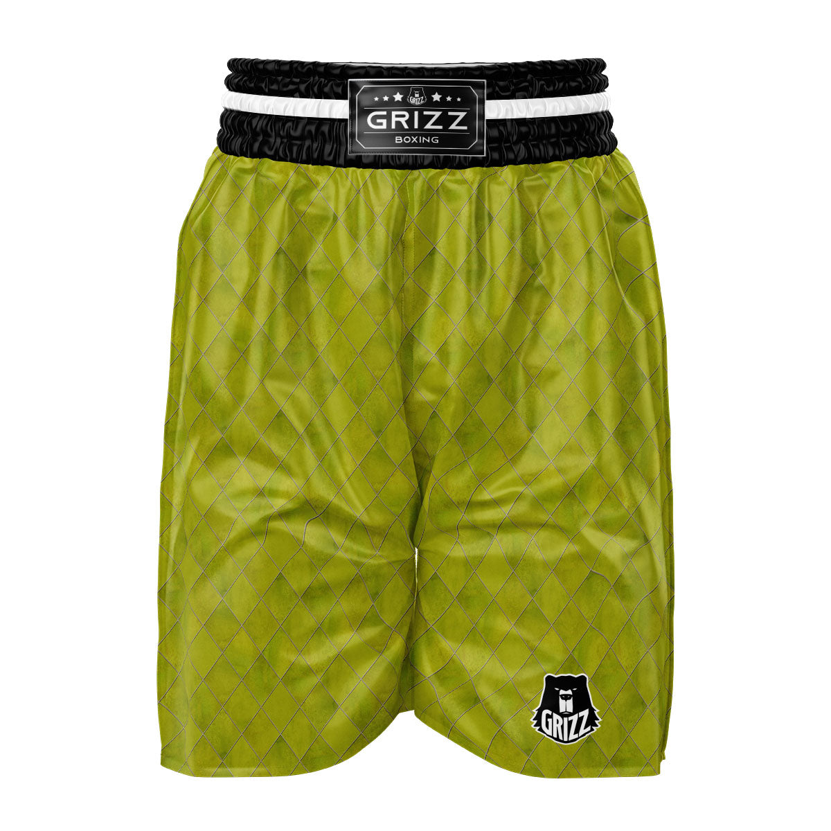 Argyle Grass Green Print Pattern Boxing Shorts-grizzshop