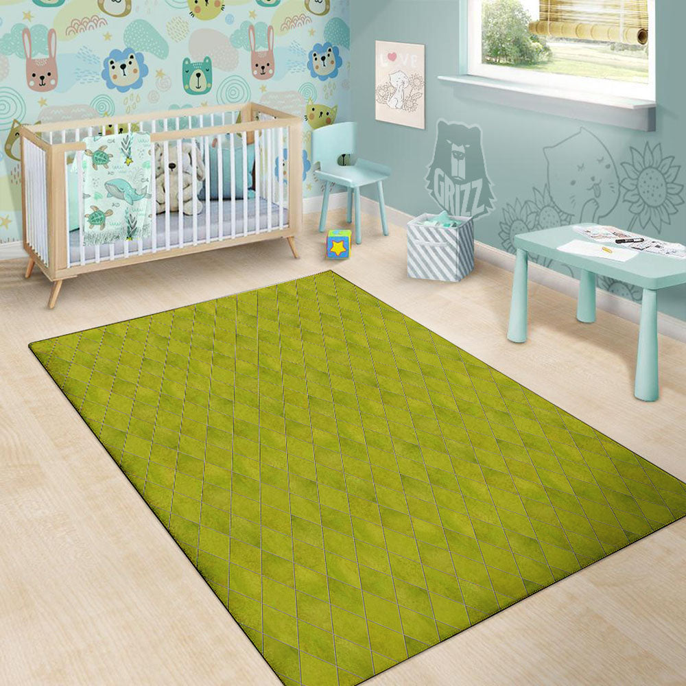 Argyle Grass Green Print Pattern Floor Mat-grizzshop