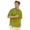 Argyle Grass Green Print Pattern Men's Short Sleeve Shirts-grizzshop