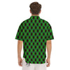 Argyle Green And Black Print Pattern Men's Short Sleeve Shirts-grizzshop