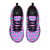 Argyle Green And Pink Print Pattern Black Sneaker-grizzshop