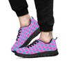 Argyle Green And Pink Print Pattern Black Sneaker-grizzshop