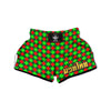 Argyle Green And Red Print Pattern Muay Thai Boxing Shorts-grizzshop