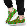 Argyle Green And Red Print Pattern White Athletic Shoes-grizzshop