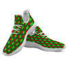 Argyle Green And Red Print Pattern White Athletic Shoes-grizzshop