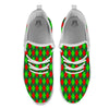 Argyle Green And Red Print Pattern White Athletic Shoes-grizzshop