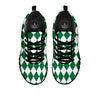 Argyle Green And White Print Pattern Black Sneaker-grizzshop