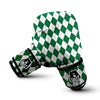 Load image into Gallery viewer, Argyle Green And White Print Pattern Boxing Gloves-grizzshop