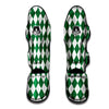 Argyle Green And White Print Pattern Muay Thai Shin Guards-grizzshop