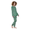 Argyle Green And White Print Pattern Women's Pajamas-grizzshop