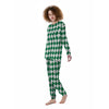 Argyle Green And White Print Pattern Women's Pajamas-grizzshop