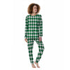 Argyle Green And White Print Pattern Women's Pajamas-grizzshop