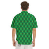 Argyle Green Print Pattern Men's Short Sleeve Shirts-grizzshop