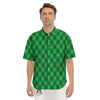 Argyle Green Print Pattern Men's Short Sleeve Shirts-grizzshop