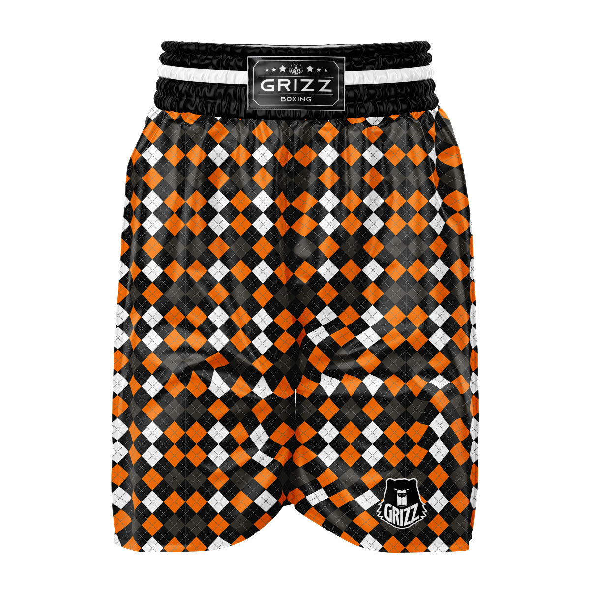 Argyle Halloween Print Pattern Boxing Shorts-grizzshop