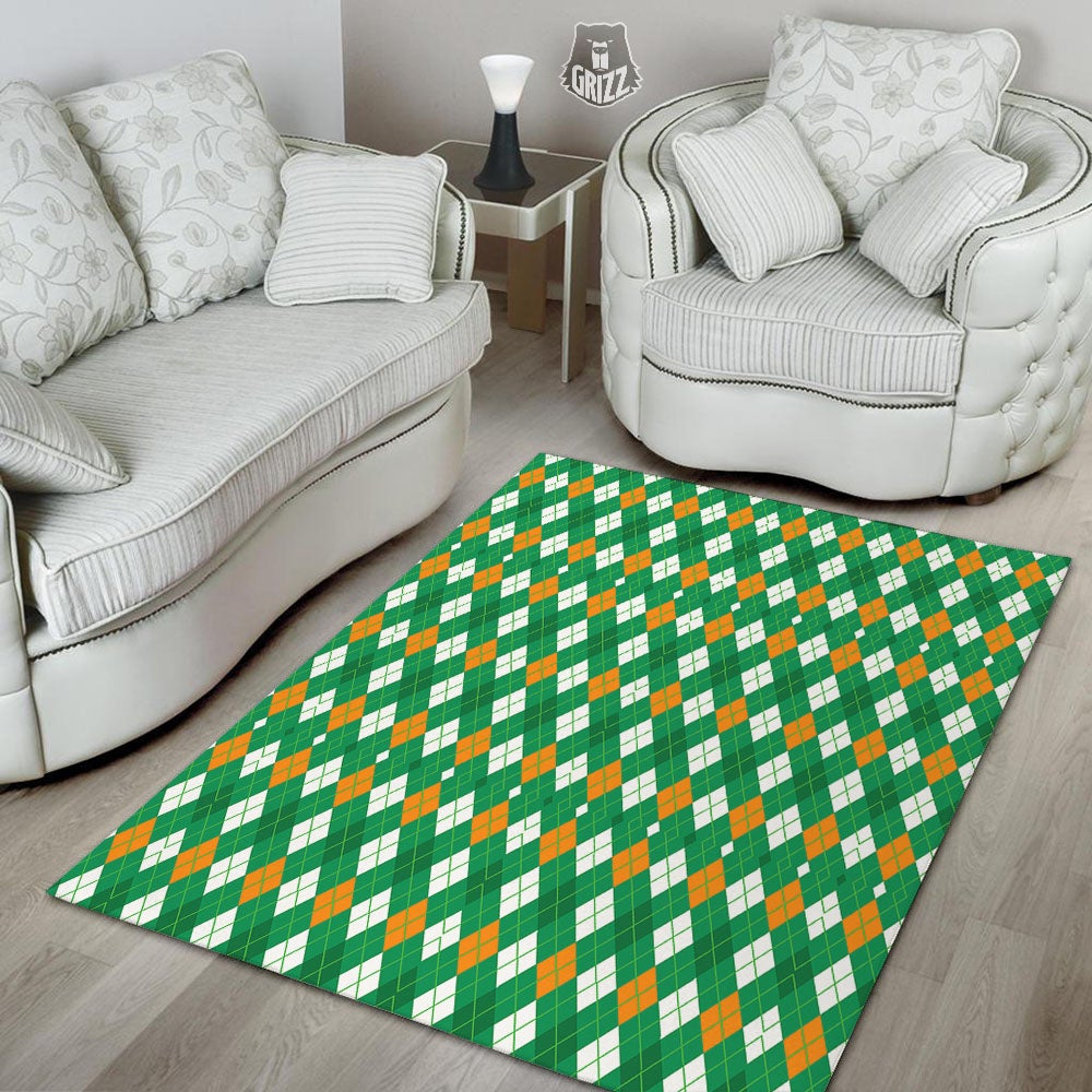 Argyle Irish Print Pattern Floor Mat-grizzshop