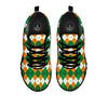 Argyle Irish Themed Print Pattern Black Sneaker-grizzshop