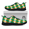 Argyle Irish Themed Print Pattern Black Sneaker-grizzshop